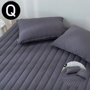 침대커버 팬션 여행용 여름 매트루시 마이크로화이바 누빔 매트리스커버 퀸 Q 차콜