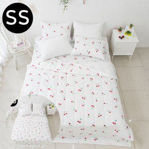 슈퍼싱글침구세트 침구 체리 시어서커 여름 이불 베개커버 SS 화이트 베개솜 별매