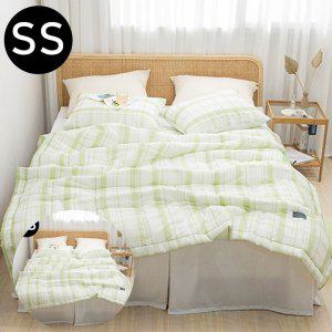 슈퍼싱글침구세트 침구 샤브레 여름 간절기 이불 베개커버 SS 올리브 그린 베개솜 별매