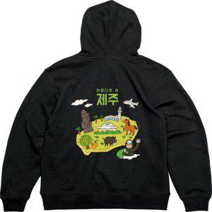 기모후드집업 뒷면 제주도 해녀그림 다양한색상 전사이즈