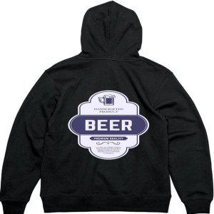 기모후드집업 뒤면 맥주 수제그림 다양한색상 전사이즈