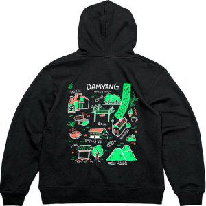 기모후드집업 뒷면 담양 죽녹원 떡갈비그림 다양한색상 전사이즈