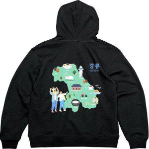 기모후드집업 뒷면 강릉 오죽헌 정동진그림 다양한색상 전사이즈