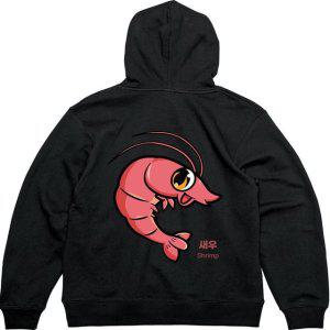 기모후드집업 뒷면 새우 SHRIMP그림 다양한색상 전사이즈