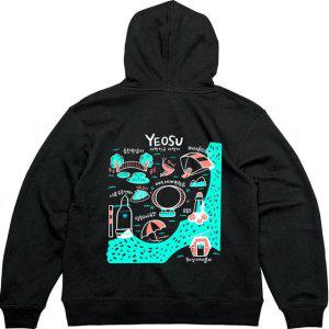 기모후드집업 뒷면 여수 오동도 순천만그림 다양한색상 전사이즈