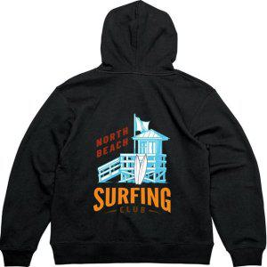 기모후드집업 뒷면 노스비치 써핑클럽그림 다양한색상 전사이즈