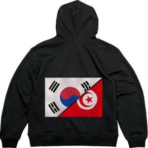 기모후드집업 뒷면 대한민국 튀니즈그림 다양한색상 전사이즈
