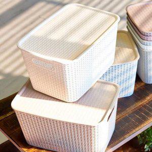 모던한 라탄 패턴 정리함 대 1P 팬트리 바구니 보관함
