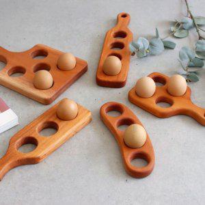 나무 계란접시 요리시 계란 보관 트레이 달걀 수납함