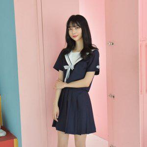 코스프레의상 일본교복 스카치 반팔 세라복세트