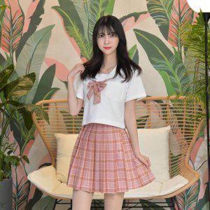일본교복코스프레 반팔 코스프레옷 체크 세트 여