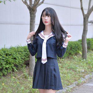일본교복 코스프레 세라복코스프레 스트라이프 코