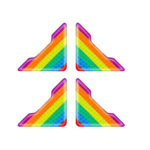 도어 모서리 가드 반사 에폭시 스티커 레인보우 4p