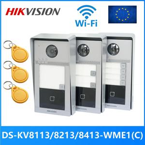 HIKVISION 1-4 버튼 DS-KV8113/8213/8413-WME1(C) IP 초인종, WiFi 초인종, 도어 폰, 비디오 인터콤, 방수, IC 카드 잠금 해제