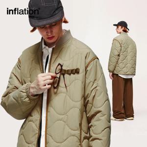INFLATION 남녀공용 경량 코튼 패딩 재킷, 일본 야구 코트, 가을 패션