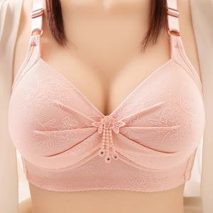 여성용 처짐 방지 브래지어, 여성용 속옷, 얇은 섹션, 비스틸 링, 중년 여성 브래지어, 라지 사이즈