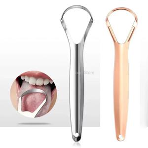 혀클리너 1pc 스테인레스 스틸 혀 스크레이퍼 클리너 신선한 호흡 청소 코팅 혀 칫솔 구강 위생 관리 도구