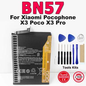 Xiaomi Pocophone X3 Poco X3 Pro 교체용 Bateria + 도구용 새 전화 BN57 배터리