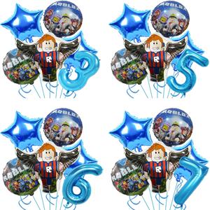 ROBLOX 생일 호일 풍선 세트 만화 파티 장식 용품 베이비 샤워 호의 게임 선물 번호 풍선 소년 장난감 diy