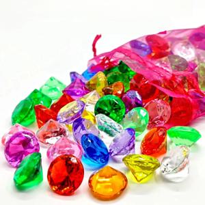 160g DIY 해적 보물 보석 장난감 가짜 아크릴 반짝 이는 보석 다이아몬드 장난감 다채로운 해변 보석 해적 보석 장난감