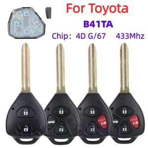 B41TA 원격 자동차 키 Toyota Forruner Hilux Innova Corolla Innova Yaris 2/3/4 버튼 433Mhz 4D 67 G 칩 89070-52E61