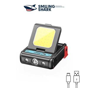 스마일링 샤크 TD0148 모션 센서 헤드라이트, 충전식 LED 헤드램프, 클립온 캡 모자 토치, 하이킹, 야간 작업용