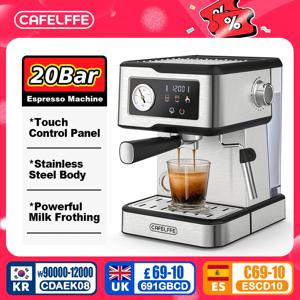 Cafelffe 에스프레소 머신, 카푸치노 메이커, 우유 거품기 스팀 지팡이, 커피 메이커, 반자동 카페테라 선물, 20Bar