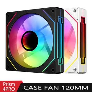 UPSIREN UF-3 프리즘 7 프로 컴퓨터 케이스 냉각 선풍기, 양면 풀 렌즈, 12cm ARGB 마더보드 동기화, CD 패턴 축