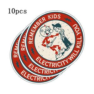 10Pcs 경고 스티커 접착 라벨 전기 충격 위험 위험 공지 전기 상자 위험에 대한 안전 방수 태그