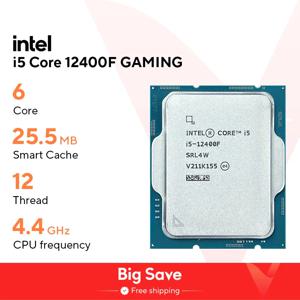 인텔 코어 i5-12400F i5 12400F, 2.5 GHz, 6 코어, 12 스레드 CPU, 10NM L3 = 18M, 65W, LGA 1700, 쿨러 없음, 신제품