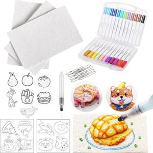 DIY 어린이 매직 푹신한 페인트 이젤 매직 텍스처 페인팅 키트와 드로잉 펜으로 수공예품 3D 드로잉 캔버스 스폰지