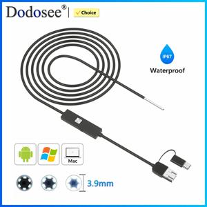 도도시 3.9mm HD 내시경 3 in 1 자동차 검사 보어스코프 720p 미니 카메라 (안드로이드, 맥, 윈도우, 마이크로 USB 타입 C 지원)