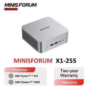 미니스포럼 AI X1 미니 PC AMD 라이젠 7 255 DDR5 32GB 1TB SSD WiFi 7 OCuLink DP 2.0 오피스 데스크탑 컴퓨터 윈도우 11 프로 미니 PC