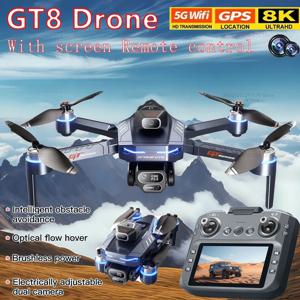 2025 NEW GT8 Pro WIFI FPV 드론 광각 HD 카메라 지능형 장애물 회피 쿼드콥터 고도 유지 RC 접이식 장난감 선물