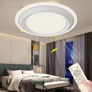 현대 Bladeless LED 천장 팬 램프 원격 제어 6 속도 보이지 않는 Bladeless 전기 팬 침실 홈 룸 장식