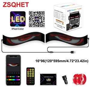 ZSQHET 자동차 간판 블루투스 앱 LED 매트릭스 픽셀 패널 야간 조명 DIY 프로그래밍 가능 유연 LED 디스플레이 (자동차 매장, 호텔, 바용)