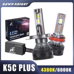 DAWN KNIGHT K5C PLUS 140W H7 H11 H4 H1 캔버스 LED 전구 4300K LED HB3 9005 HB4 9006 K6C LED 이중 구리 튜브 12V 2개