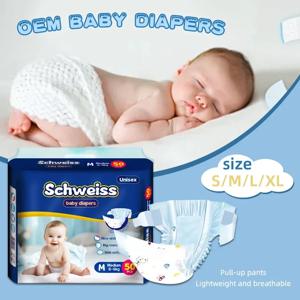 50pcs/1pack 아기 풀 업 기저귀 부드러운 얇은 통기성 슈퍼 흡수성 일회용 기저귀 신생아 도매 핫 세일