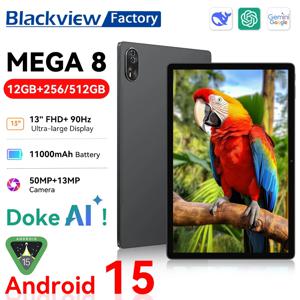 【세계 최초 공개】Blackview MEGA 8 태블릿 13인치 FHD+ 90Hz 디스플레이 11000mAh AI 안드로이드 15 50MP 카메라 4박스 스피커 4G 패드 PC
