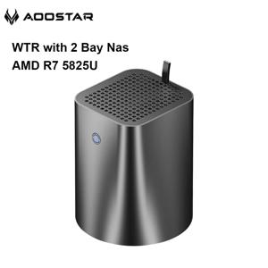 아우스타 WTR R7 5825U 미니 PC 2베이 NAS 라이젠 2x 2.5/3.5인치 HDD RAID 8코어 WiFi6 듀얼 2.5G LAN 가상화/4K PC/태블릿용