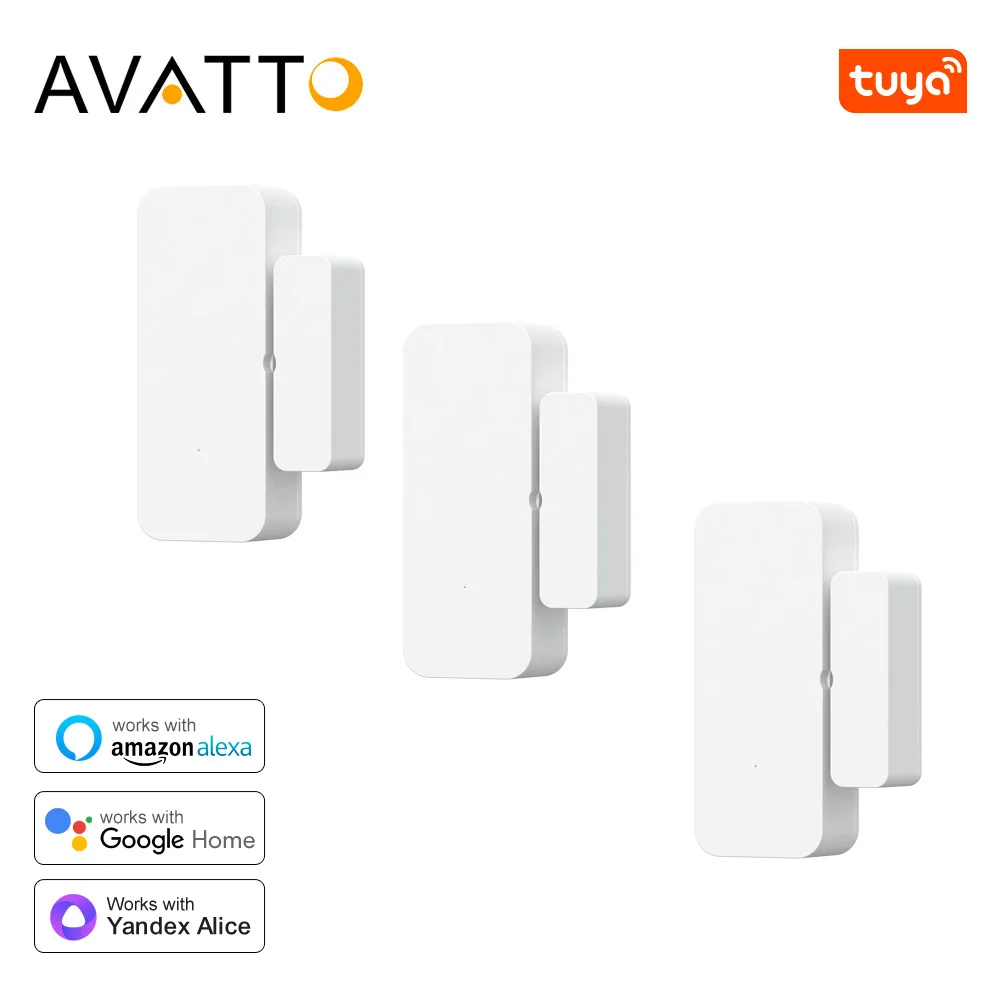AVATTO 투야 와이파이 도어 센서 스마트 도어 창 감지기 홈 보안 알람 앱 원격 제어, Alexa 및 Google Home과 호환
