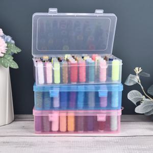 새로운 24 그리드 스풀 주최자/42 축 바느질 스레드 상자 보빈 보관 케이스 투명 바늘 가정용 DIY 바느질 액세서리