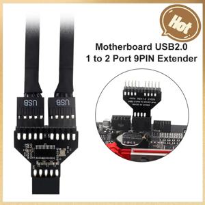 마더보드 USB 허브 1-2 USB 2.0 커넥터, USB 2.0 9 핀-USB 3.0 19 핀 변환 어댑터, RGB 램프 선풍기 9 핀