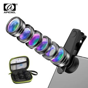 APEXEL 6 인 1 휴대폰 카메라 렌즈 어안 렌즈, 광각 매크로 렌즈, CPL 스타 필터 ND32 리터, 삼성에 적합한 아이폰 모든 스마트폰용