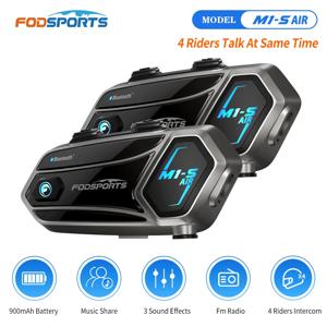 2pcs Fodsports M1-S AIR 오토바이 인터콤 헬멧 블루투스 헤드셋 인터폰, 4 라이더 1000M, FM 라디오.