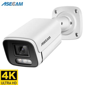 새로운 4K 8MP IP 카메라 오디오 야외 POE H.265 Onvif 금속 총알 CCTV 홈 4MP 컬러 야간 투시경 보안 카메라