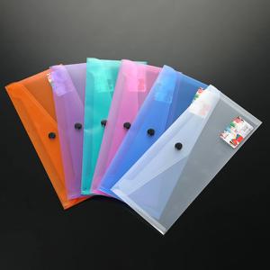 1Pc 플라스틱 파일 가방 세트 A6 지우기 봉투 폴더 문서 보관 가방 다채로운 학생 종이 포장 가방 파일 폴더