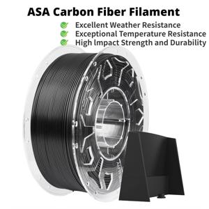 탄소 섬유 ASA 필라멘트 1.75mm, UV/비/내열성 검정색 ASA, 엔지니어링 필라멘트, 실외 기능성 인쇄 1kg/250g