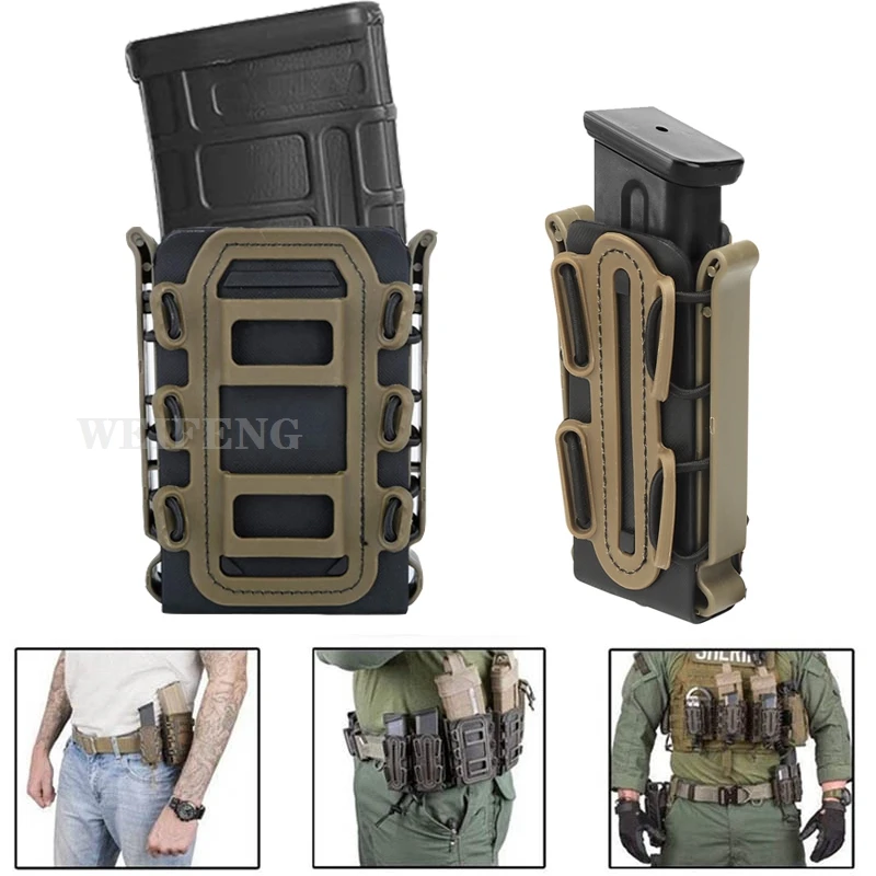 전술 Molle 잡지 파우치 AR 15 M4 AK 47 7.62 5.56 9mm 전갈 빠른 Mag 홀스터 케이스 홀더 총 사냥 Airsoft 액세서리