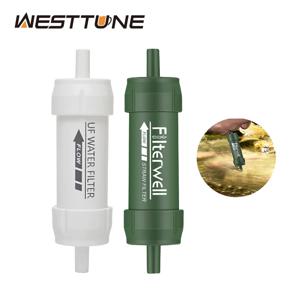 Westtune 야외 미니 워터 필터 밀짚 캠핑 정화 생존 또는 비상 용품을위한 휴대용 하이킹 정수기